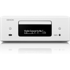 Denon RCD-N12DAB Compact System, HiFi Amplifier, CD Player, Internet Radio, Music Streaming, HEOS Multiroom, Bluetooth and WiFi, AirPlay 2, Alexa Compatible, 2 Optical TV Inputs, DAB+ Radio