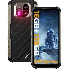 Ulefone Armor 22 Outdoor Handy Ohne Vertrag, 16GB+128GB+512GB Outdoor viedtālrunis, Android 13 Handy, 64MP Nachtsicht kamera, 6600mAh akumulators, 6.58 Zoll displejs, Dual SIM 4G/NFC/GPS/OTG - Schwarz