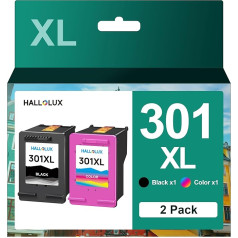 301XL 301 XL tintes kasetne, kas saderīga ar HP 301 printeru kasetnēm 301 XL multipakete HP Envy 4500 printeru kasetnēm 5530 4504 4502 DeskJet 2540 2544 3050A OfficeJet 4630 4632 (1 melna, 1 krāsaina)