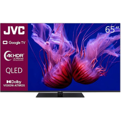 JVC Google TV 65 collu QLED televizors (4K UHD Smart TV, HDR Dolby Vision, Dolby Atmos, trīskāršais uztvērējs) LT-65VGQ8255