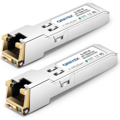 [Pack of 2] 1.25G SFP uz RJ45 modulis, 10/100/1000BASE-T transceiveris Cisco GLC-T/SFP-GE-T, Meraki MA-SFP-1GB-TX, Ubiquiti UniFi UF-RJ45-1G, Netgear, Zyxel, D-Link TP-Link QNAP, Open Switch 100m