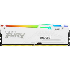 Kingston Fury Beast White RGB XMP 16GB 6000MT/s DDR5 CL30 DIMM spēļu datoriem paredzēta atmiņa - KF560C30BWA-16