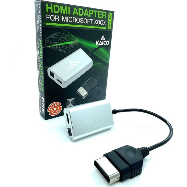 Kaico Xbox HDMI pārveidotājs OG Xbox - Doby Digital 5.1 caur optisko savienojumu - HDMI kabelis OG Xbox - Xbox uz HDMI - saderīgs ar oriģinālo Xbox - Toslink kabelis pastiprinātāja atbalstam