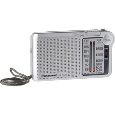 Panasonic RF-P150DEG-S Taschenradio mit Trageriemen, Batteriebetrieb silber