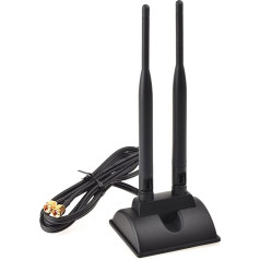 L44DS 2.4G / 5.8G dviejų dažnių dviejų dažnių 2.4 GHz 5.8 GHz WiFi antena, 2 x 6dBi RP-SMA adapterio signalo stiprintuvas Magnetinė bazė 3 m ilginimo kabelis, skirtas WLAN PCI WiFi kortelėms Belaidis maršrutizatorius