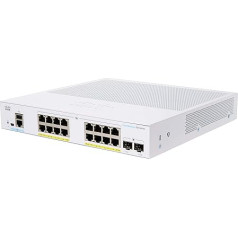 Cisco Business CBS350-16P-2G pārvaldāms komutators | 16 GE porti | PoE | 2 x 1G-SFP | Ierobežota mūža aizsardzība (CBS350-16P-2G)