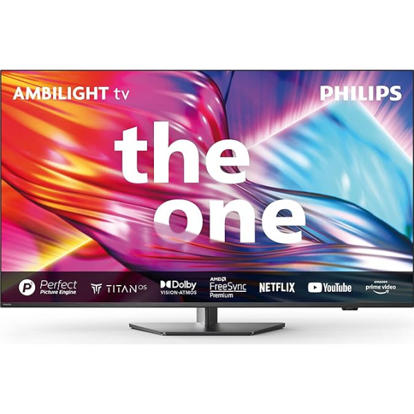 Philips Ambilight 43PUS8909 4K LED Smart TV - 43-Zoll Display mit Pixel-präziser Ultra HD Titan OS Plattform und Dolby Atmos-Klang. Funktioniert mit Alexa und Google Sprachassistent - Anthrazitgrau