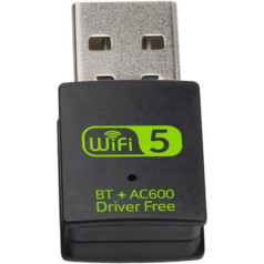 USB WiFi Bluetooth adapteris 600Mbps Dual Band 2.4/5GHz bezvadu tīkla ārējais uztvērējs Mini WiFi Dongle PC/Laptop/Desktop datoram