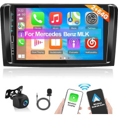 2+64G Android 13 Android automobilinis radijas Mercedes Benz M klasei (visi) ML350 ML320 ML280 ML500 2005-2011 - Apple Carplay ir Android automobilis - 9 colių jutiklinis ekranas Radijas Bluetooth GPS WiFi