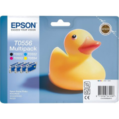 Epson T055640 oriģinālais multipakojums, kas sastāv no T0551 melnā T0552 zilā T0552 ciānzilā T0553 purpursarkanā T0554 dzeltenā Stylus Photo R240/RX420/RX520.