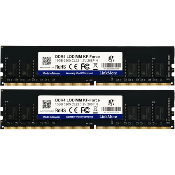 LinkMore 32GB komplekts (2 x 16GB) DDR4 3200MH LODIMM (PC4-25600) CL22 1.2V galddatora atmiņas modulis