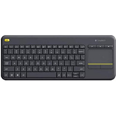 Logitech K400 Wireless Plus TV клавиатура с тачпадом, подключение 2,4 ГГц через USB-приемник Unifying, программируемые мультимедийные клавиши, Windows / Android / ChromeOS, 