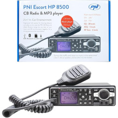 PNI Escort HP 8500 ASQ CB radiostacija un MP3 atskaņotājs + austiņas ar mikrofonu