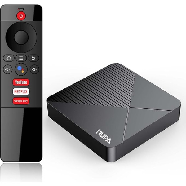 RUPA Android TV Box 13.0, 2023 Android Box ar RAM 4G ROM 64G WiFi6 Enternet 10/100M Bluetooth 5.0 USB 3.0 Atbalsta 3D HD 8K Cast Screen TV Box