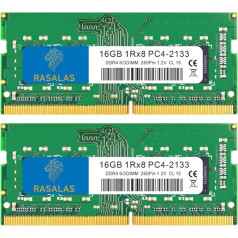 RASALAS 32GB komplekts (2x 16 GB) DDR4 2133 MHz PC4-17000 Non-ECC ungepuffert 1,2 V CL15 1Rx8 PC4-2133P Sing 1 x 16 GB portatīvo datoru operatīvās atmiņas atjaunināšana 16 GB...