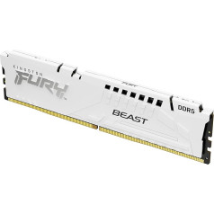 Kingston FURY Beast 16GB 6400MT/s DDR5 CL32 DIMM White Desktop Gaming Memory Single Module - KF564C32BWE-16