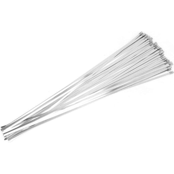 Marhynchus Pack of 100 Self-Locking Cable Ties 4.6 x 450 mm Nerūsējošā tērauda kabeļu saites Metāla pašbloķējošās kabeļu saites Wrap Straps