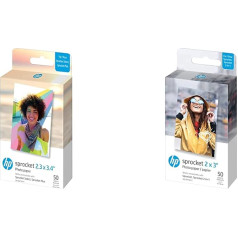 HP Zębatka 5,8 x 8,7 cm Premium Zinc Sticky Back Paper Fotograficzny (50 Arkuszy) Kompatybilny z HP Sprocket Select i drukarkami Plus & 2 x 3 Inch Premium Zinc Photo Paper (50 Sheets)