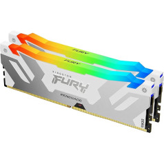 Kingston Fury Renegade White RGB XMP 32GB 7600MT/s DDR5 CL38 DIMM galddatora spēļu atmiņa (komplekts ar 2 atmiņām) - KF576C38RWAK2-32