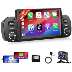 Podofo Auto radio Fiat Panda 2013-2020 ar bezvadu A-pple Carplay Android Bluetooth ekrāns, Android 11 multimediju atskaņotājs ar GPS/WiFi/RDS/FM/SWC/USB+AHD/CVBS atpakaļgaitas kamera + mikrofons