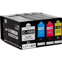 SupplyGuy 4 printeru kasetnes saderīgas ar Canon PGI-1500XL Piemērots Canon Maxify MB2000 MB2050 MB2100 MB2150 MB2155 MB2300 MB2350 MB2700 MB2750 MB2755