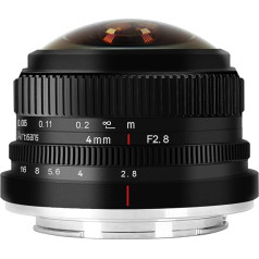 7 Artisans 4 mm F2.8 Fisheye Ultra Wide Angle objektīvs APS-C ar manuālo fokusēšanu Prime objektīvs saderīgs ar M4/3 montāžas bezspoguļa kamerām Panasonic GH3 GH4 GF1 GM1 GM5 Olympus E-M1 E-M5 E-M10