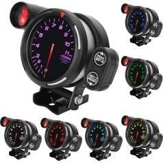 3,15 collu 80 mm automašīnas RPM mērītājs 7 krāsas Augstas jutības automobiļu instruments