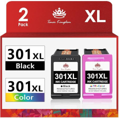 Toner Kingdom 301XL atjaunotas kasetnes HP 301 printeru kasetnes 301XL priekš HP Deskjet 2540 kasetnes Deskjet 1510 1010 Envy 4500 4502 5530 OfficeJet 2620 4630 (1 melns 1