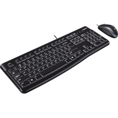 Logitech MK120 Vadu tastatūras peles komplekts, optiskā pele, USB ports, PC / klēpjdators, ASV QWERTY izkārtojums - angļu iepakojums, melns