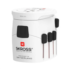 SKROSS - 1.103180 - Prolight - 2 universālo ceļojuma adapteru komplekts | Uz un no 250 valstīm - Spriegums un jauda: 100V - 630W / 250V - 1575W - Aizsardzība pret elektrošoku