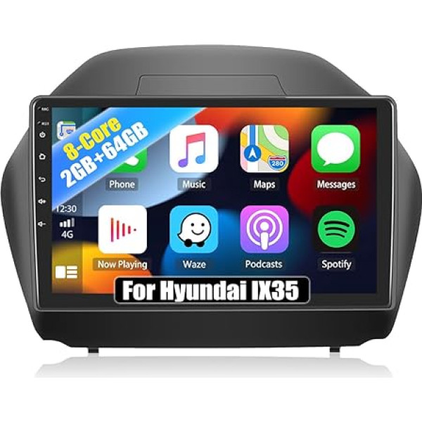 8-core Android 13 Auto radio Double DIN ar satelīta navigāciju Hyundai IX35 2010-2015, 2G + 64G, 10 collu ekrāns ar Carplay Bezvadu Android auto DSP RDS Bluetooth Mirror Link