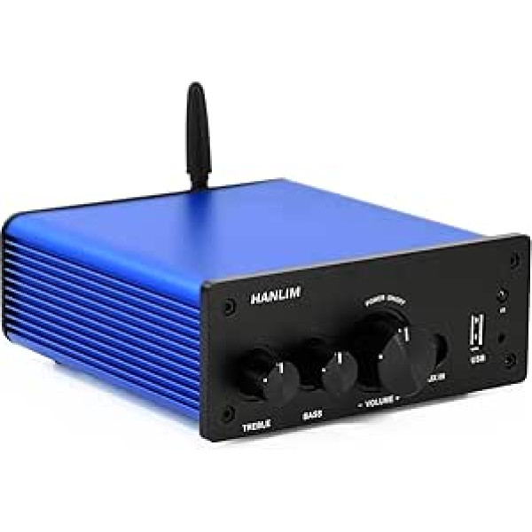 200 W HiFi pastiprinātājs Bluetooth/Optiskā ieeja/Koaksiālā ieeja/USB/AUX ieeja, Augsto/zemo toņu regulēšana, AUX izeja, Skaļruņu pastiprinātājs, HiFi audio, tālvadības pults komplektā