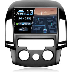 JOYX Android 12 auto radio ar 2.5D Fits Hyundai I30 (2006-2011) - bez atpakaļgaitas kameras - 2G + 32G - 9 collas - GPS 2 DIN - atbalsta DAB stūres vadību 4G WiFi Bluetooth Carplay Android Car