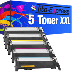 Tito-Express PlatinumSerie 5 Toneris XXL Saderīgs ar Samsung CLT-406S CLP-360 CLP360N CLP360N CLP360ND CLP365 CLP365W CLX3300 CLX3305 CLX3305FN CLX3305FW CLX3305W C410W C460FW C460 W C467W SL-C460W