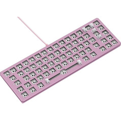 Glorious Gaming GMMK 2 Compact 65% Barebones (tikai rāmis) - Mehāniskās spēļu tastatūras skelets, kompakta TKL (65%), alumīnija, pielāgojama, RGB, starptautisks/ISO izkārtojums - rozā krāsā