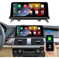 Autoabc Bezvadu Carplay/Android automašīnas 10,25 collu skārienjūtīgais ekrāns multivides radio uztvērējs BMW X5 X6 CCC E70 E71 2007-2010 rūpnīcas automašīnas radio saglabā oriģinālo Amprifier Stereo skaņas sistēmu HD 1920 x 720