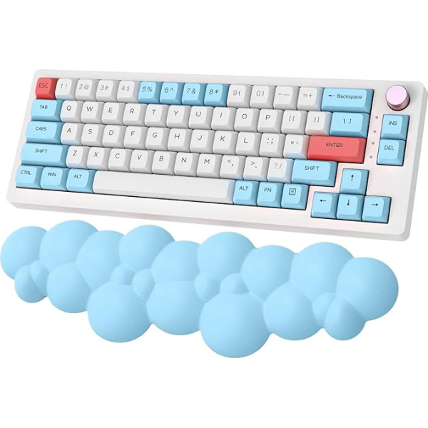 ZIYOU LANG Blue Keyboard Wrist Rest Cloud Soft Keyboard Wrist Rest ar neslīdošu pamatni Mazgājams ergonomisks atmiņas putu spilventiņš datoram ar datoru, ērts un mīksts