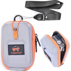 FOSOTO Black EVA Camera Case Bag saderīgs ar Canon PowerShot SX730 SX620 G7 X Mark2 G9 X mark2, Panasonic LUMIX TZ90 TZ70 TZ80 ar kakla siksniņu Kameras somiņa, kas paredzēta visām digitālajām kamerām, pelēka,