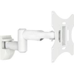 conecto SA-CC50252-V2 Wall Mount for Monitors and TVs up to 42 Inches, Swivelling (+/-90°), Tilting (+/-20°), VESA 50x50, 75x75, 100x100, 200x100, 200x200, Max. 30.0 kg Load Capacity, White,