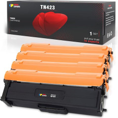 TONER EXPERTE suderinama su Brother TN423 TN421 tonerio kasetė, pakeičianti TN-423 TN-421 TN-423 TN-421 DCP-L8410CDW HL-L8260CDW MFC-L8690CDW MFC-L8900CDW MFC-L9570CDW spausdintuvo kasetę, 4 vnt.