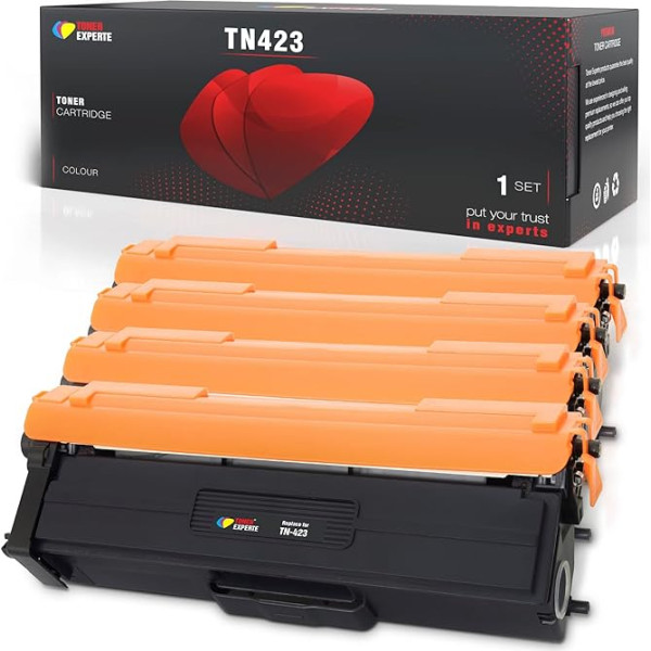 TONER EXPERTE suderinama su Brother TN423 TN421 tonerio kasetė, pakeičianti TN-423 TN-421 TN-423 TN-421 DCP-L8410CDW HL-L8260CDW MFC-L8690CDW MFC-L8900CDW MFC-L9570CDW spausdintuvo kasetę, 4 vnt.