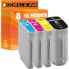 Gorilla-Ink 8 kasetnes XXL saderīgas ar HP 940 XL | HP OfficeJet Pro 8000 Enterprise Wireless 8500 A Plus A Premium Premier Wireless