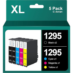 Coloran T1295 Multipack printeru kasetnes saderīgas ar Epson T1291 T1292 T1293 T1294 priekš Workforce WF-3520 WF-3540 WF-7525 WF-7515, Stylus SX235W SX425W SX445W SX535WD, Stylus Office SX435W SX435W