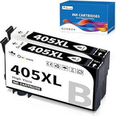 OINKWERE 405XL melnā krāsā, kas saderīgas ar Epson 405XL 405 XL printeru kasetnēm priekš Workforce Pro WF-4820 WF-3825 WF-3820 WF-4825 WF-4830 WF-7310 WF-7830 (2 melnas)