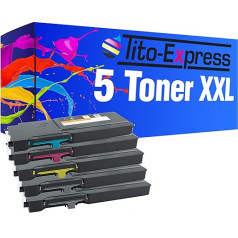 Tito-Express PlatinumSerie 5 Toner XXL kompatibel mit Dell C3760 | geeignet für Dell C-3760N C-3760DN C-3765DNF | Black je 11.000 Seiten