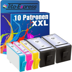 Platinum Series® 5x Printeru kasetnes XXL HP 920 XL melnā, ciāndzeltenā un dzeltenā krāsā ar mikroshēmu HP OfficeJet 6500 6500 6500 A 6500 A Plus 6500 AIO 6500 Wide 6500 Wireless 6500