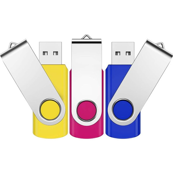 Pendrive 64GB 3 Pack USB 2.0 Swivel datu glabāšanas zibatmiņas disks ar lielu ātrumu Jump Memory