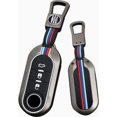 HIBEYO Flip Key Auto atslēgu futrālis piemērots Fiat vāciņu aizsargvāciņš Atslēgu futrālis Fiat modeļiem Grande Punto Evo Panda Bravo Stilo 500 L Lancia Y Delta Musa atslēgu kārba A Black