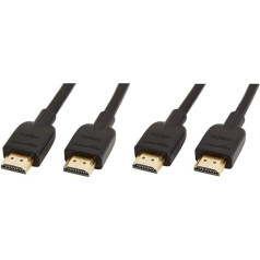 Amazon Basics Ātrgaitas HDMI kabelis 2.0, Ethernet, 3D, 4K video atskaņošana un ARC, 3M + Ātrgaitas HDMI kabelis 2.0, Ethernet, 3D, 4K video atskaņošana un ARC, 1,8 m, melns