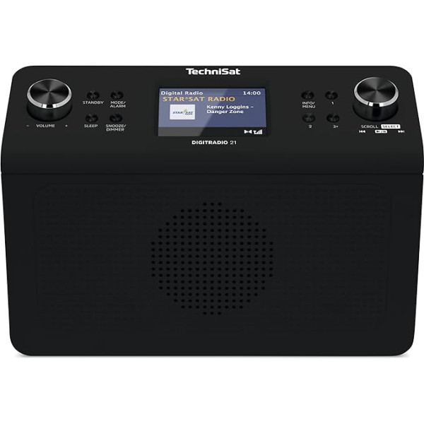 TechniSat DIGITRADIO 21 - DAB+ virtuves radio (DAB+, FM, 2,8 collu krāsu displejs, iecienītāko objektu atmiņa, modinātājs, austiņu ligzda), melns